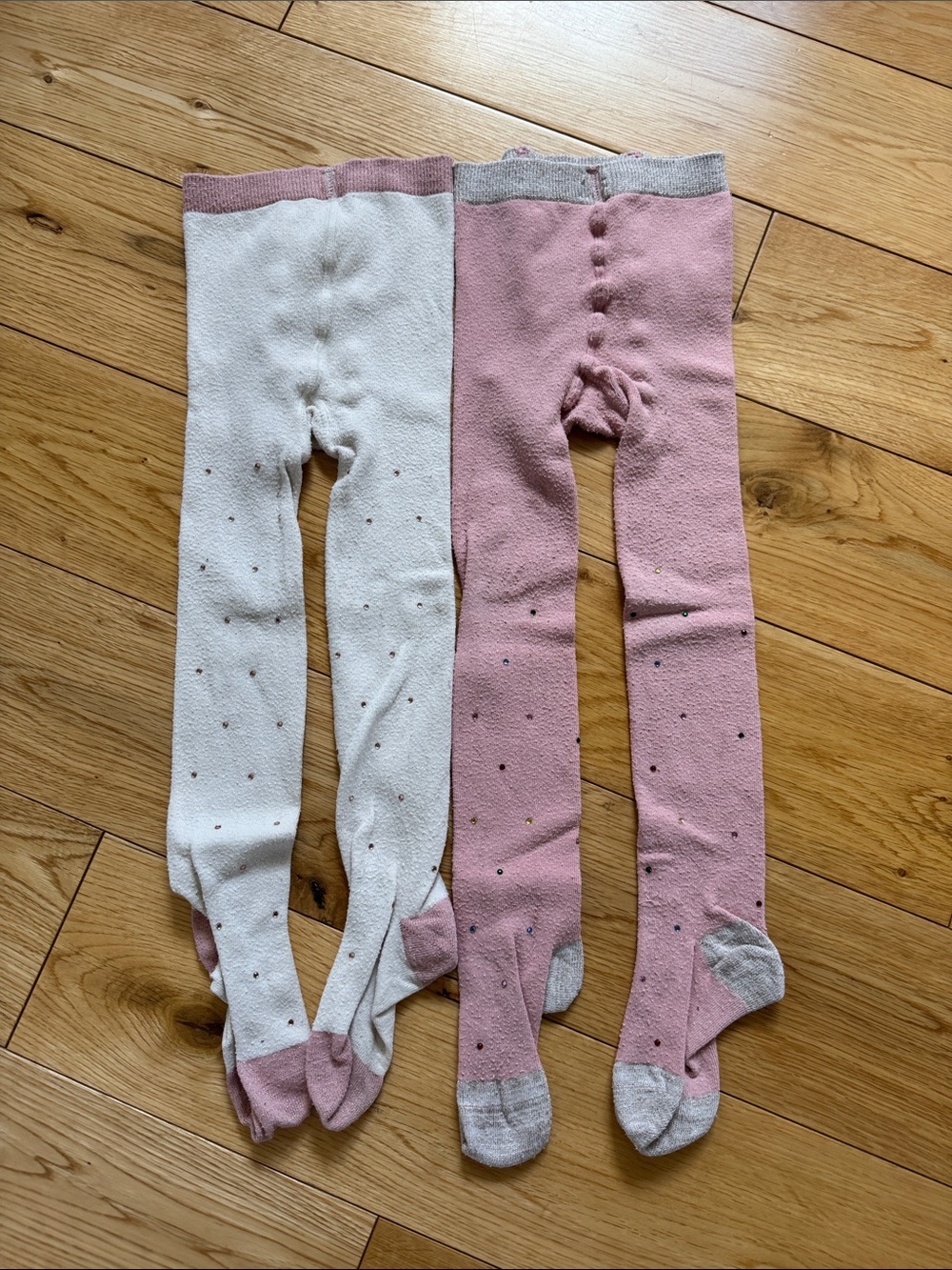 2 Pairs of Mini Boden Sparkle Tights Sz 4/5yr